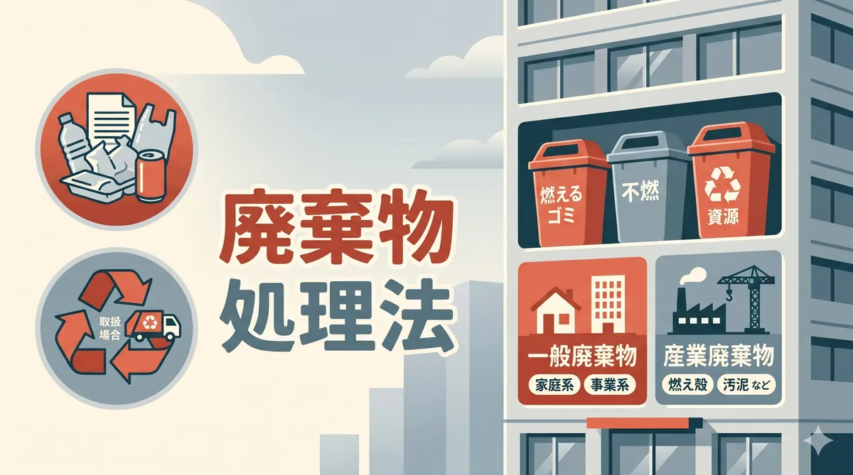 【ビル管理士・清掃】廃棄物処理法と廃棄物の分類（一般廃棄物・産業廃棄物・マニフェスト制度・特別管理廃棄物）