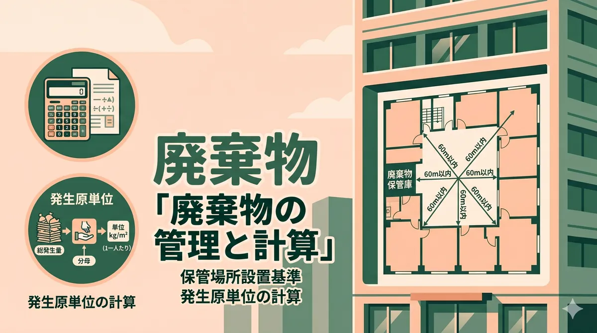 【ビル管理士・清掃】建築物内廃棄物の管理と計算（保管場所の基準・発生原単位・計算問題の解き方）